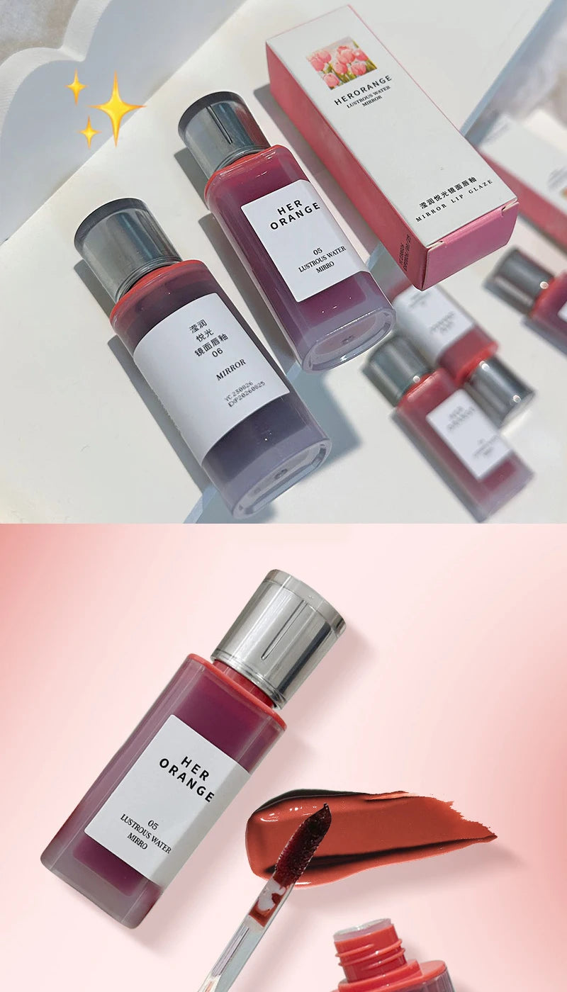 HERORANGE Crystal Gloss Lip Lacquer – Glass-Like Shine, Long-Lasting & Non-Sticky