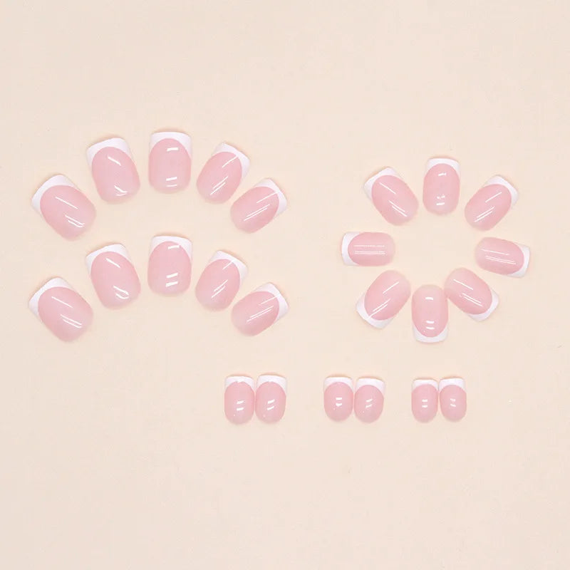 LuxuryGlow 24-Piece Short Square Press-On Nails Kit – Acrylic Fake Nails with Glue & File