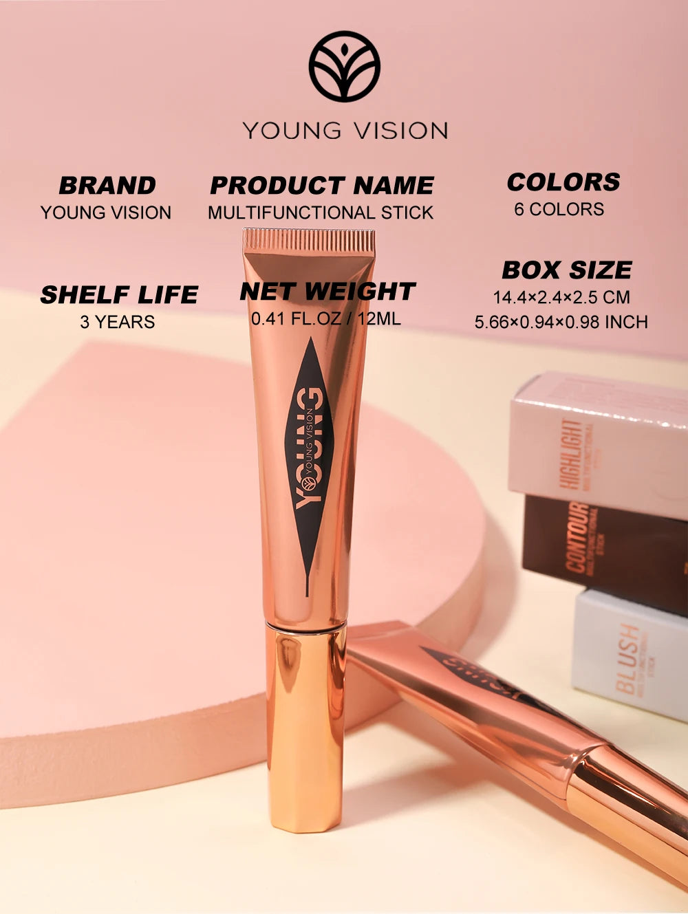 YOUNG VISION Air Cushion Blusher — Long-Lasting, Easy-to-Apply (6 Colors)