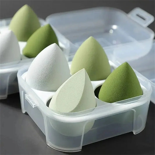 LuxuryGlow 4PCS Soft Makeup Sponge Blender Set – Flawless Foundation & Powder Puff