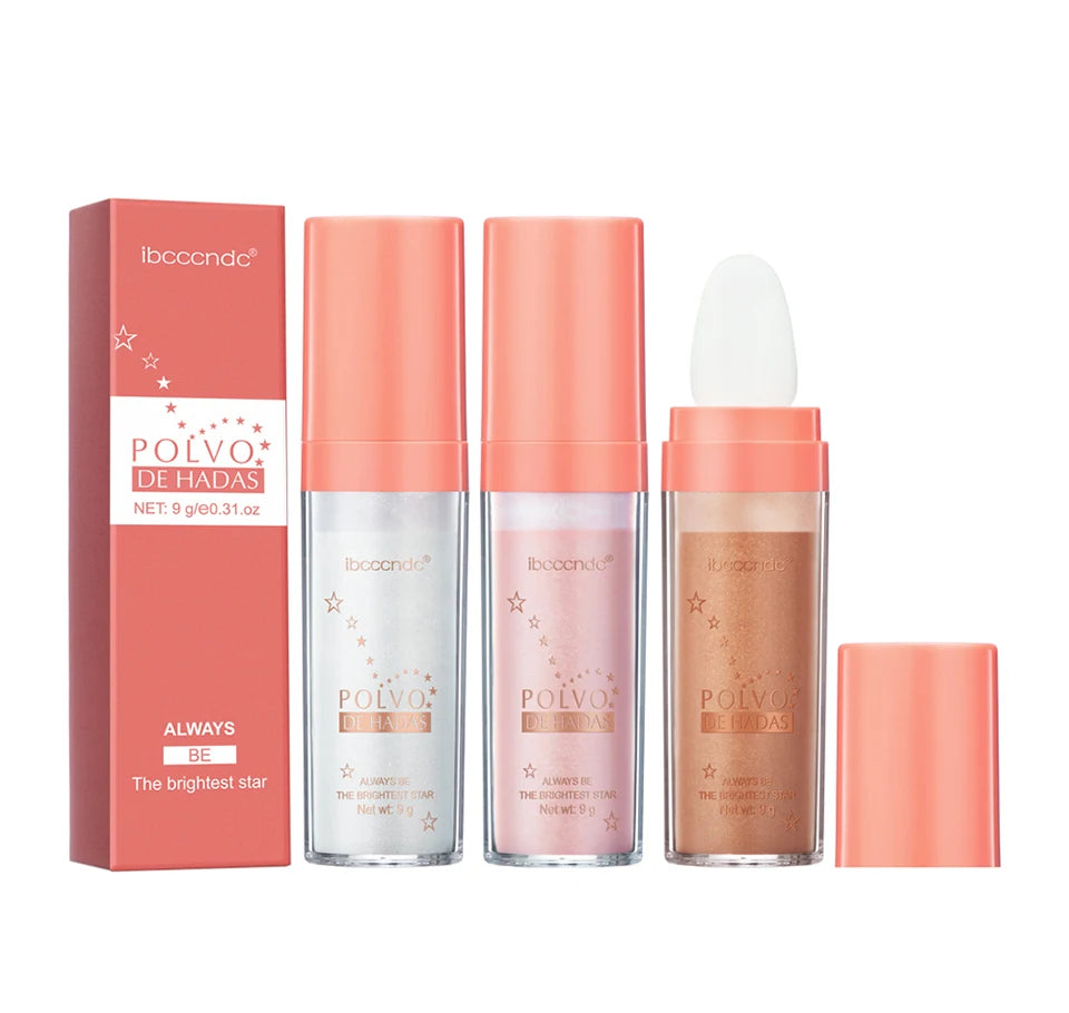 بودرة هايلايتر لاكيرين فيري جلو ثلاثية الألوان - وردي، ذهبي، برونزي لامع