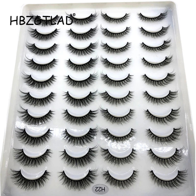 HBZGTLAD 20 Pairs 3D Faux Mink Lashes – Soft, Wispy, Reusable False Eyelashes Set