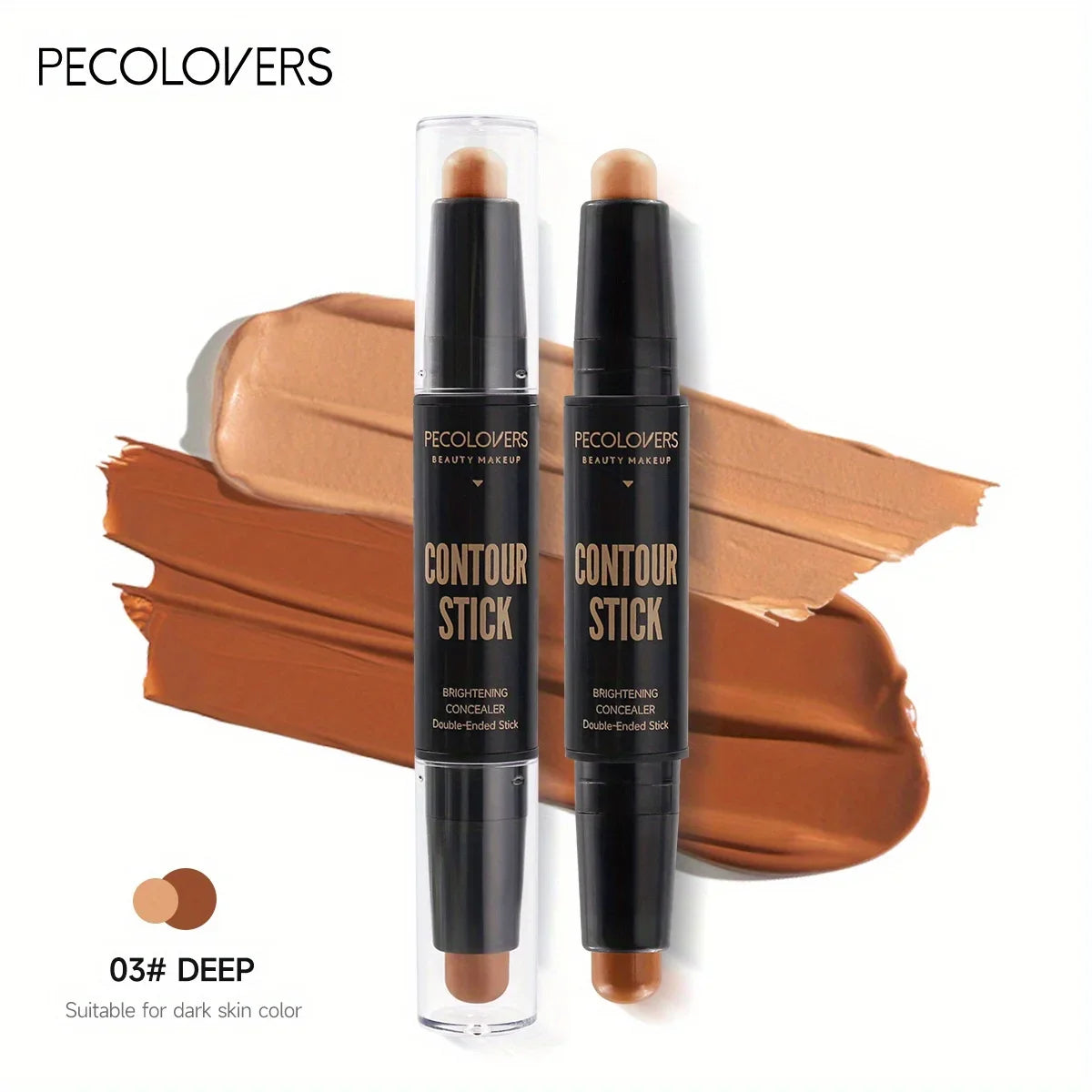 Lápiz iluminador y contorneador LuxuryGlow de doble cabezal: lápiz de maquillaje en crema resistente al agua