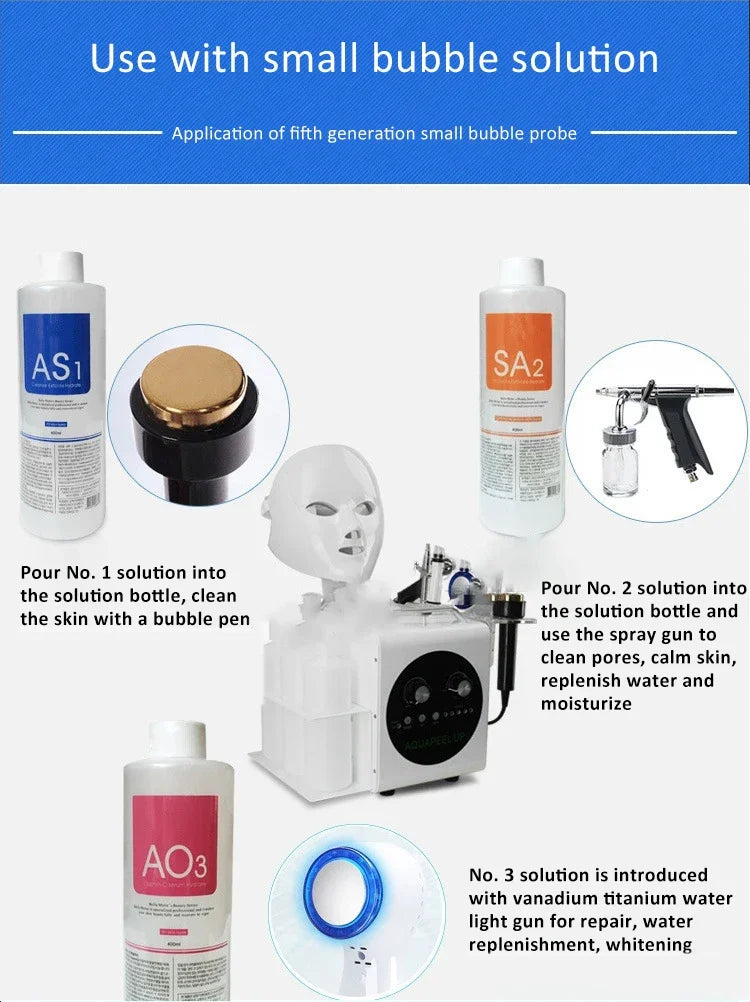 Hydra Facial Solution Kit (1200ml) – AS1+SA2+AO3 for Salon Results at Home - LUXURY GLOW