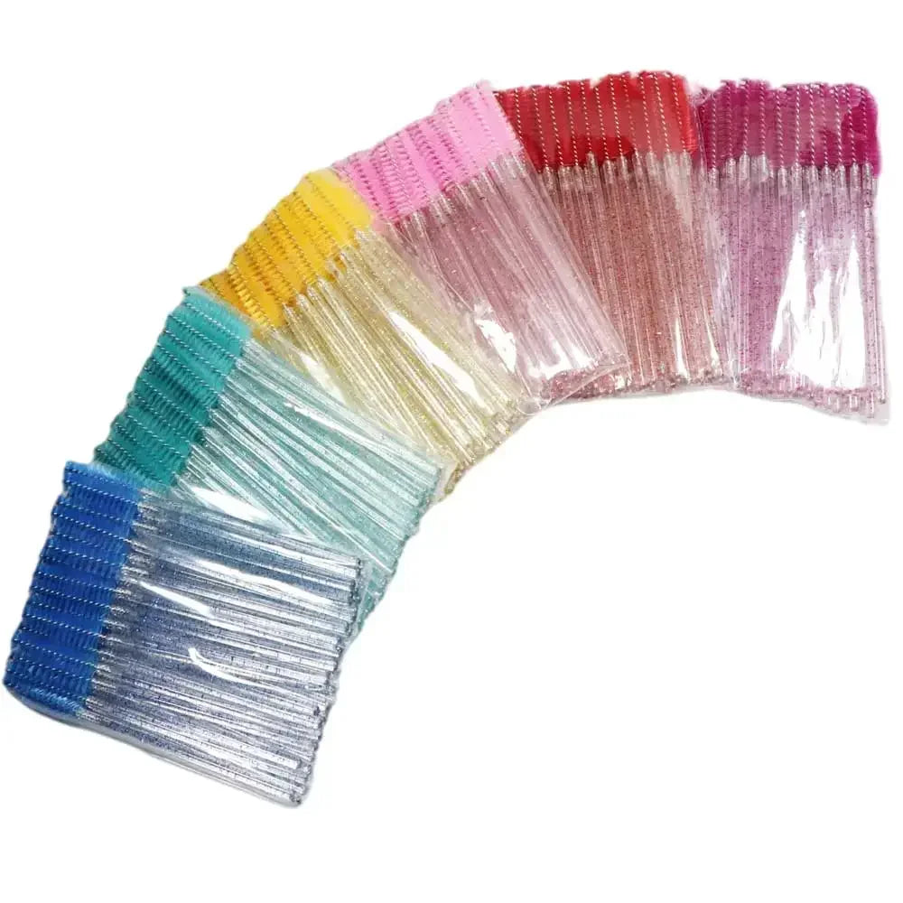 HUAZDS 50pcs Disposable Crystal Eyelash Brushes – Mascara Wands & Lash Combs