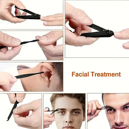 Kit de cortaúñas profesional LuxuryGlow (7-24 piezas) | Set de cuidado personal de acero inoxidable para hombres y mujeres
