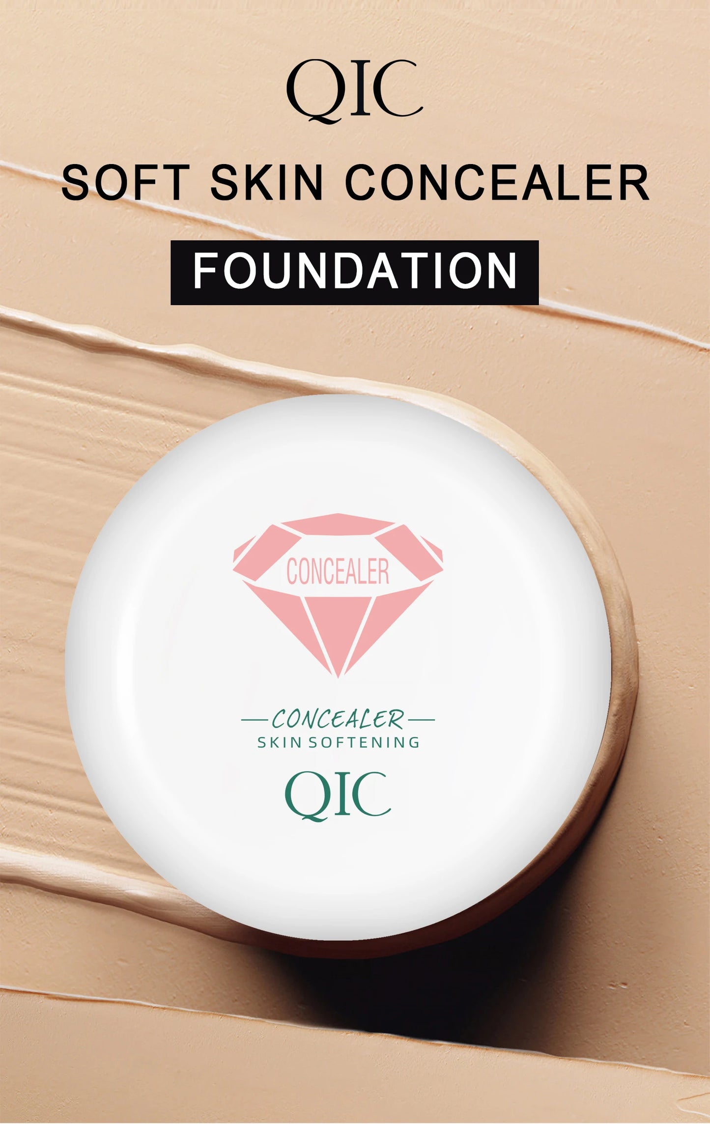 Corrector y crema BB QIC de alta cobertura, resistente al agua: de larga duración y antiojeras.