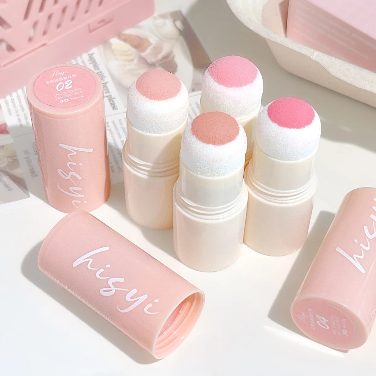 HISYI Soft Fog Blush Stick – Long-Lasting, Dual-Use Cheek & Lip Tint