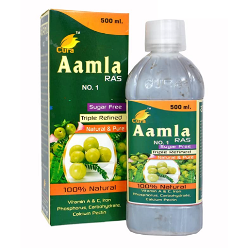 Cura Amla Ras No.1 | Sugar-Free Amla Juice for Immunity, Eye Health & Blood Sugar Balance – 500ml