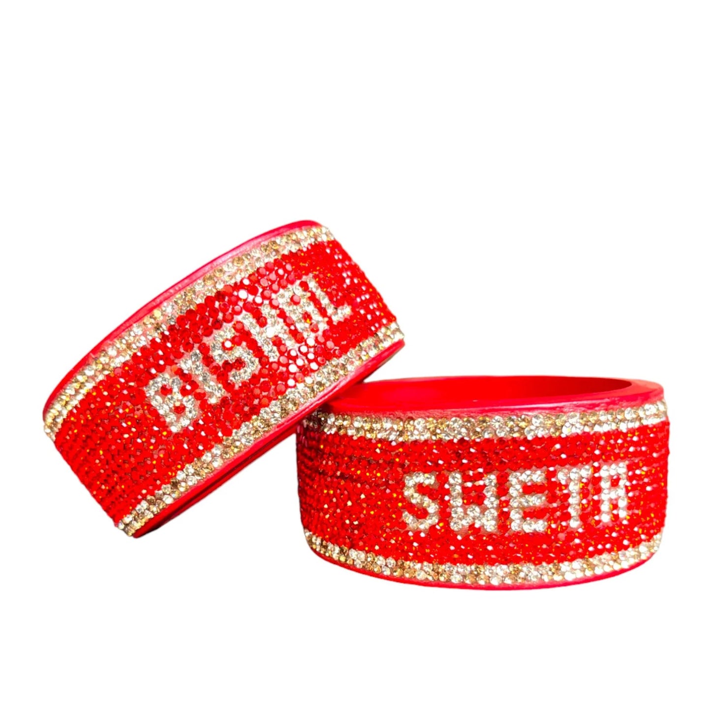 LuxuryGlow Personalized Bangles Lac Naam Kada Set – Custom Couple Name Bangles | Handmade Wedding Gift by LuxuryGlow