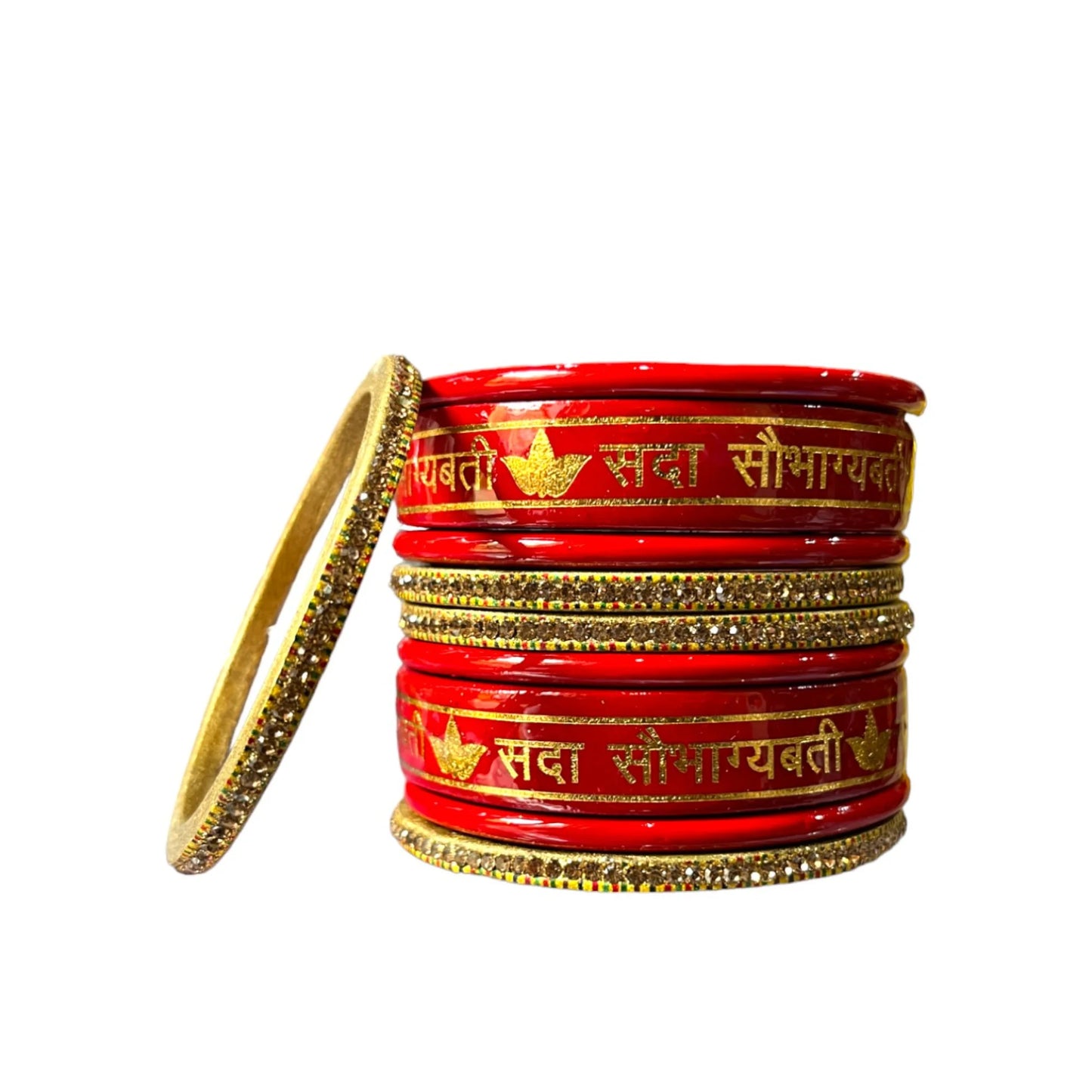 LuxuryGlow Lac Bangles Red  Set – Sada Saubhagyavati Design |