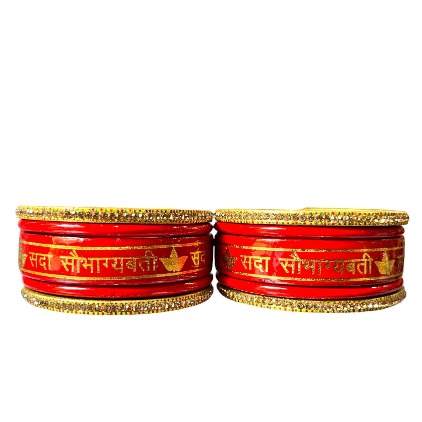 LuxuryGlow Lac Bangles Red  Set – Sada Saubhagyavati Design |