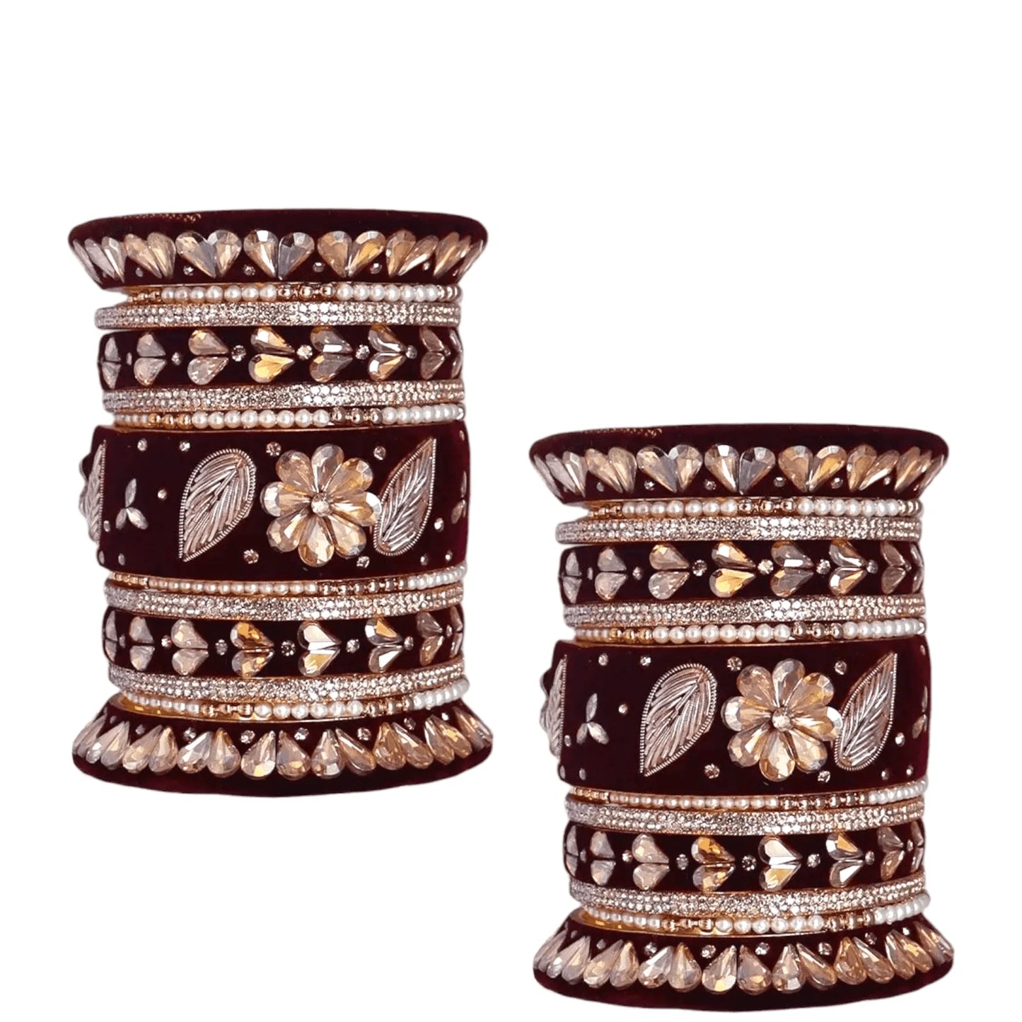 LuxuryGlow WeddingBangles Velvet Radiance Wedding Set by  – Handcrafted Bridal Luxury