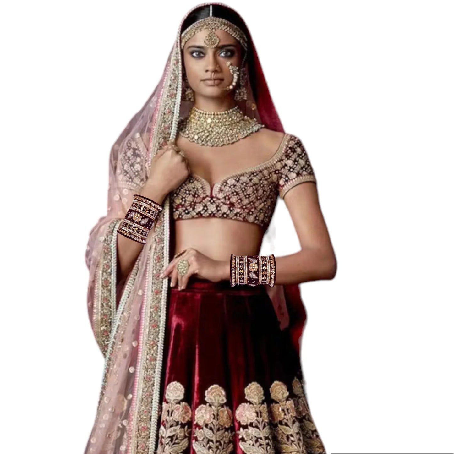 LuxuryGlow WeddingBangles Velvet Radiance Wedding Set by  – Handcrafted Bridal Luxury