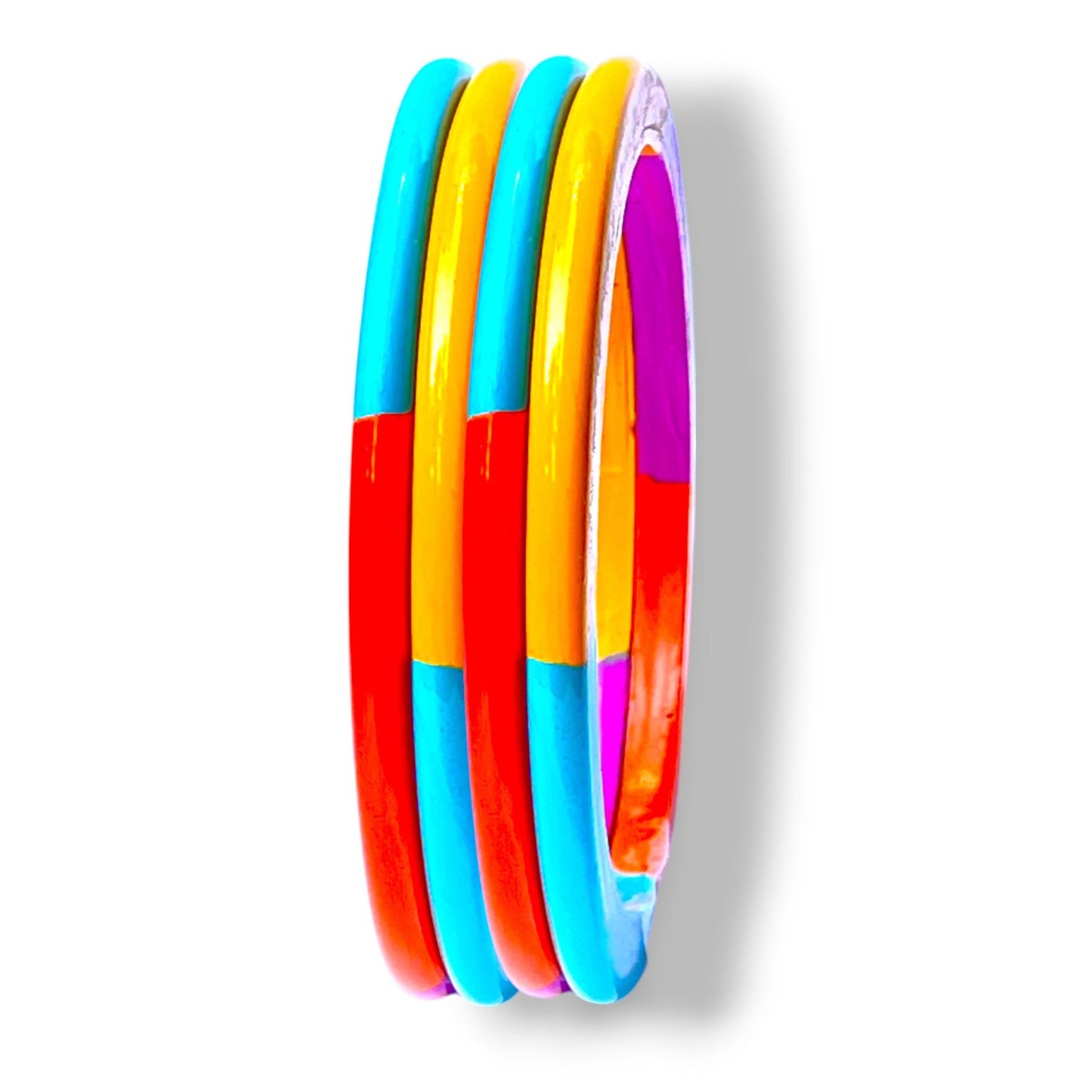 LuxuryGlow Lac Bangles Pataka Handmade Lac Bangles – Bold Multicolor Armreif |