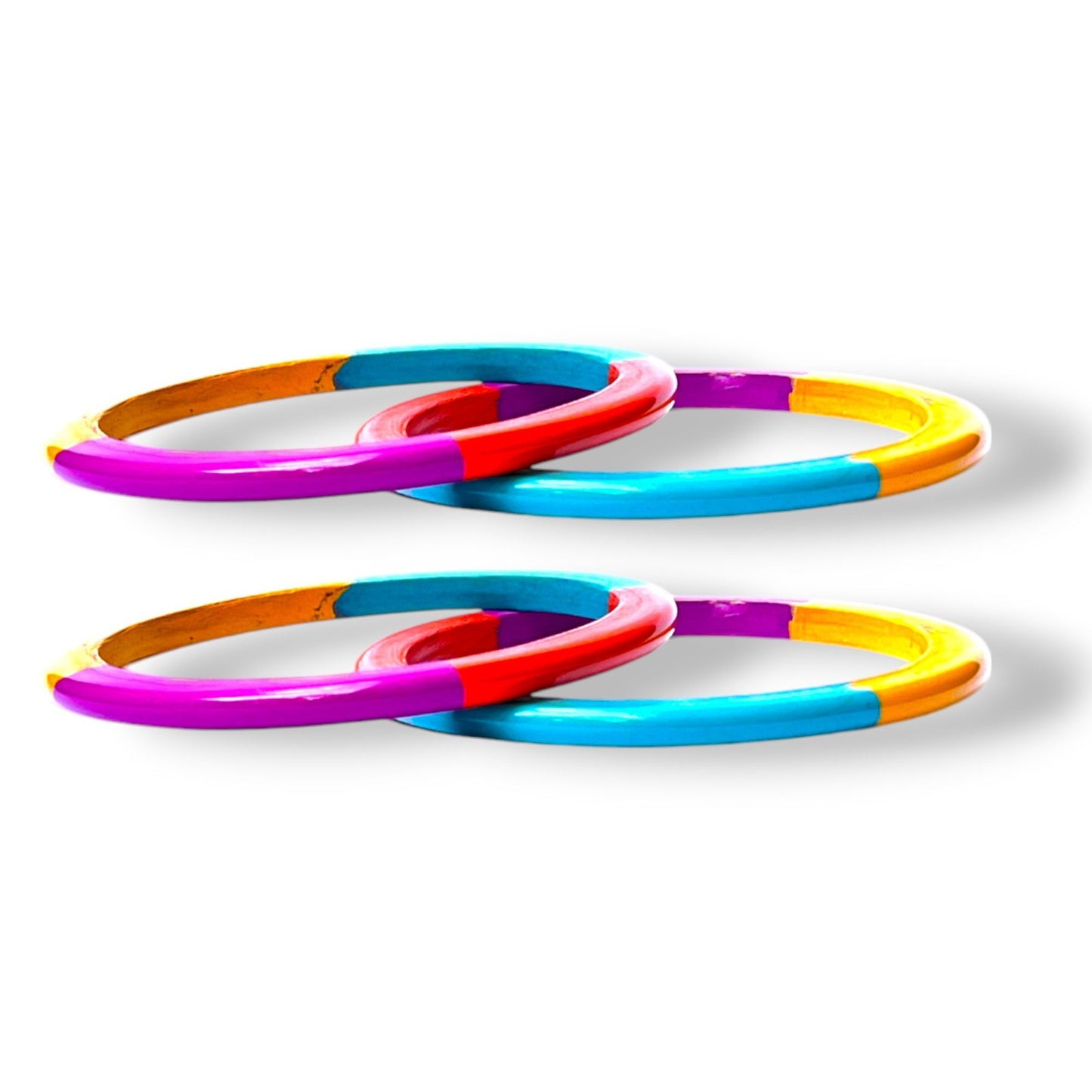 LuxuryGlow Lac Bangles Pataka Handmade Lac Bangles – Bold Multicolor Armreif |