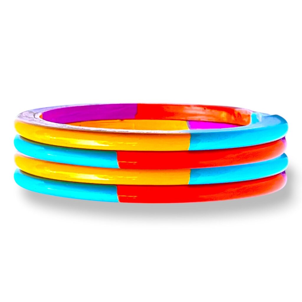 LuxuryGlow Lac Bangles Pataka Handmade Lac Bangles – Bold Multicolor Armreif |
