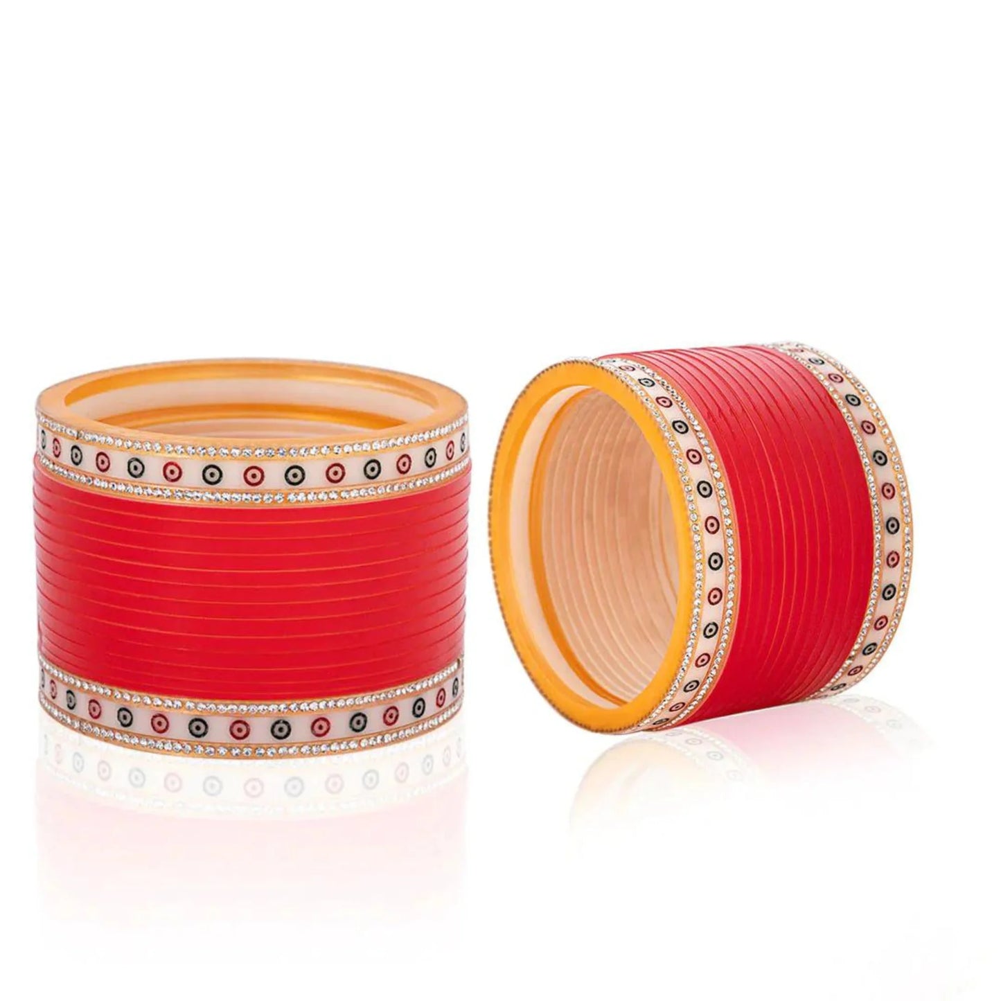 LuxuryGlow Wedding Bangles  Red Wedding Choora by  – Traditional Bridal Bangles Set for Indian Weddings