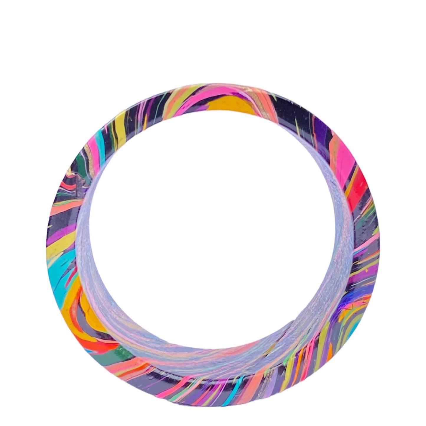 LuxuryGlow Lac Bangles Juli Kada Handmade Lac Bangle – Black Base with Colorful Squiggles | LuxuryGlow