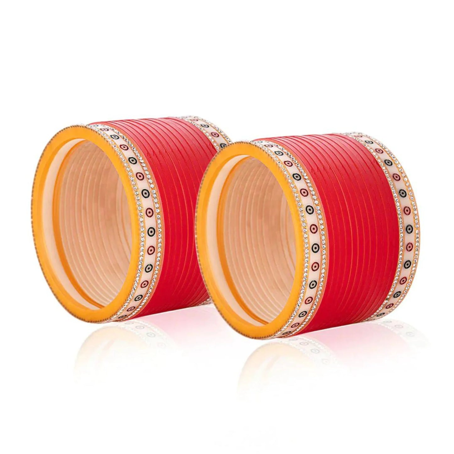 LuxuryGlow Wedding Bangles  Red Wedding Choora by  – Traditional Bridal Bangles Set for Indian Weddings