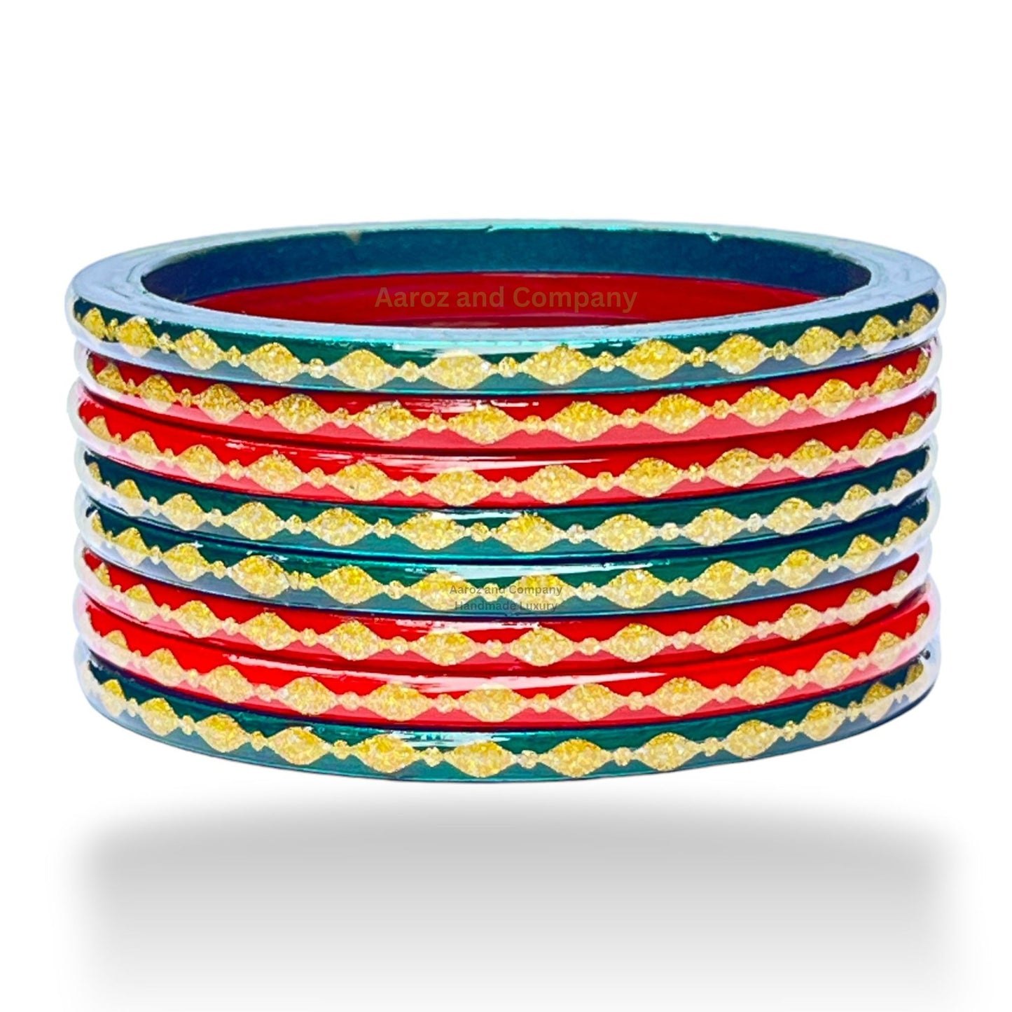 LuxuryGlow Lac Bangles Festive Harmony Lac Bangles – Red & Green Handcrafted Traditional Elegance