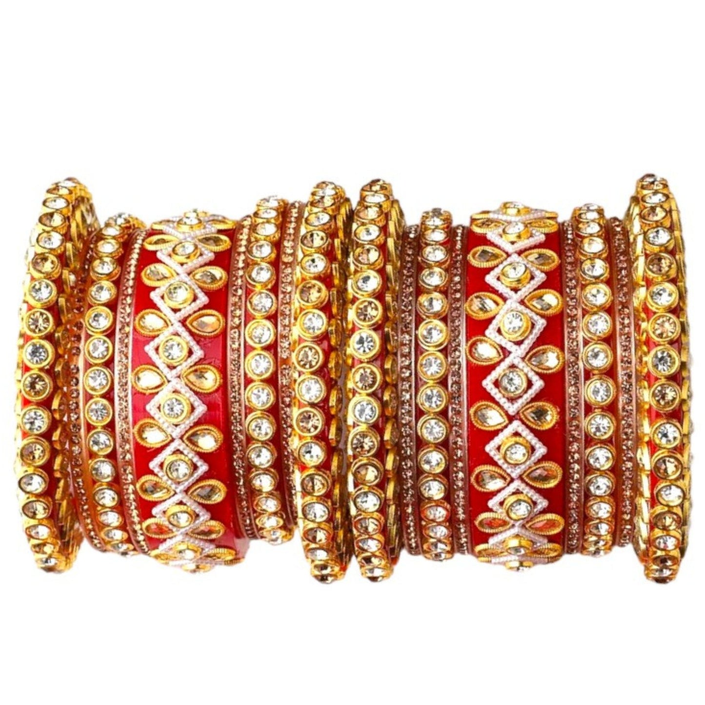 LuxuryGlow WeddingBangles Exquisite Traditional Rajasthani Bridal Chuda & Rajwadi Bangle Set (Set of 18) – Royal Wedding Jewelry by