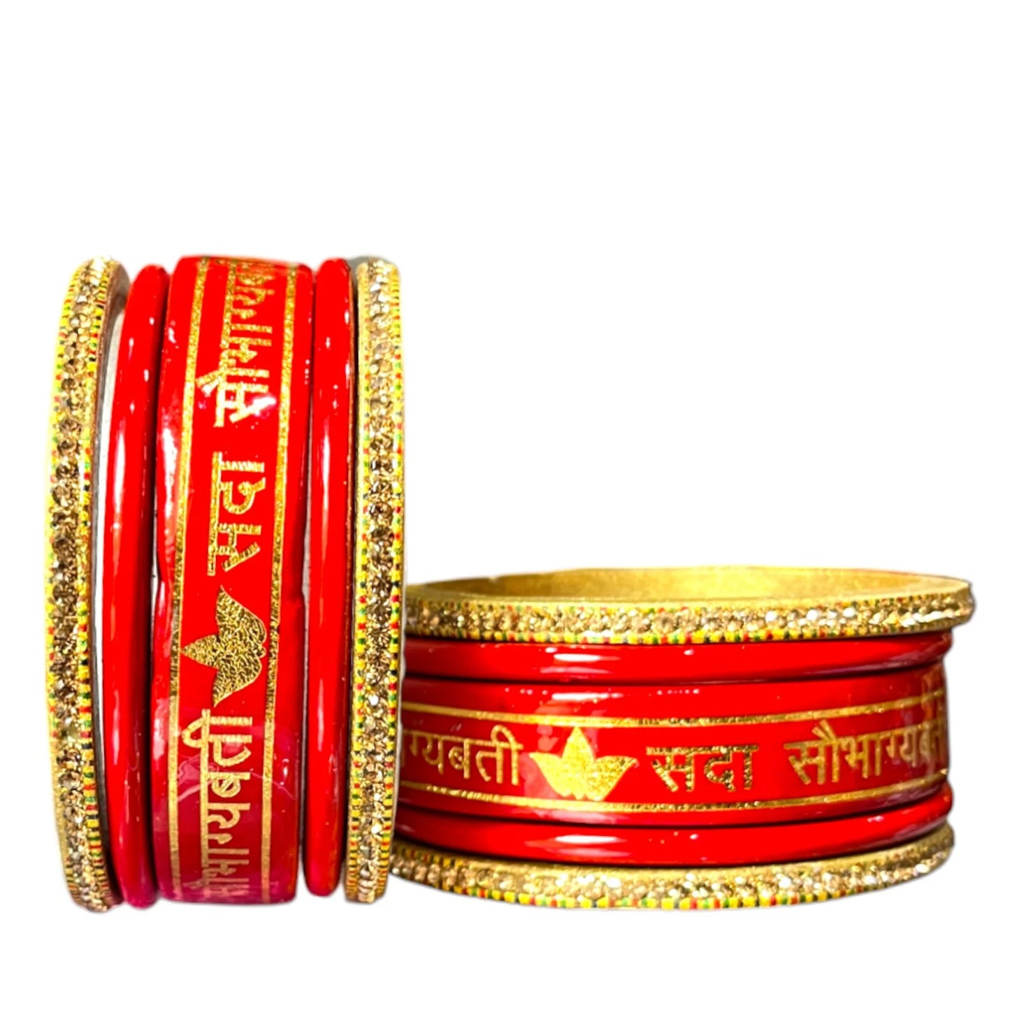 LuxuryGlow Lac Bangles Red Lac Bangles Set – Sada Saubhagyavati Design by . | Traditional Bridal Jewelry