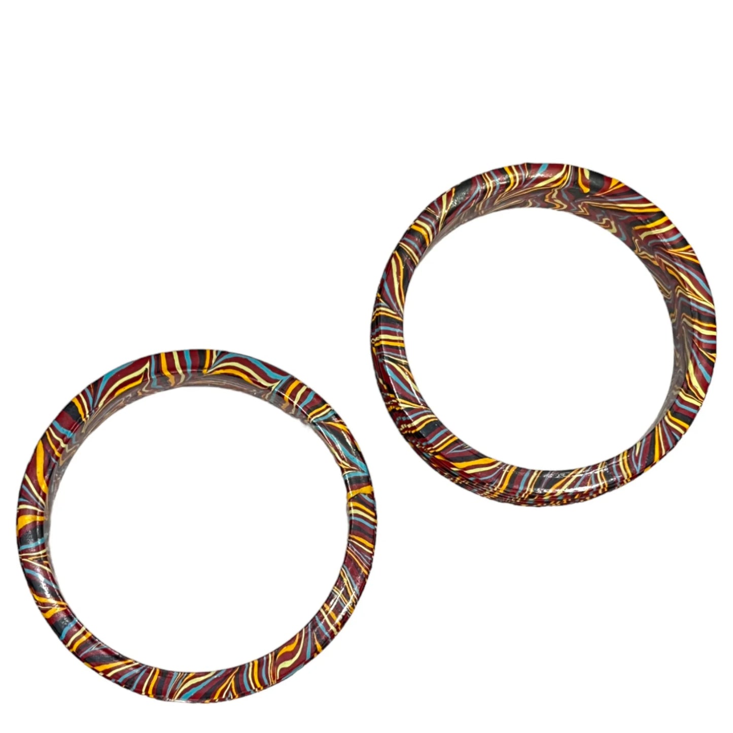 LuxuryGlow Lac Bangles Red  Bangles – Handmade Karigari Artistry with Multicolor Wave Design