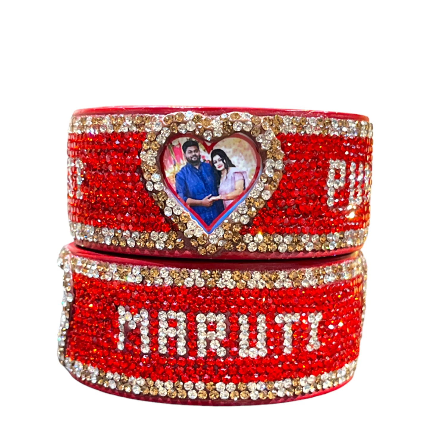 LuxuryGlow Personalized Bangles Custom Name & Photo Lac Bangle – Personalized Gift Bracelet | Handmade Lightweight Lac Jewelry