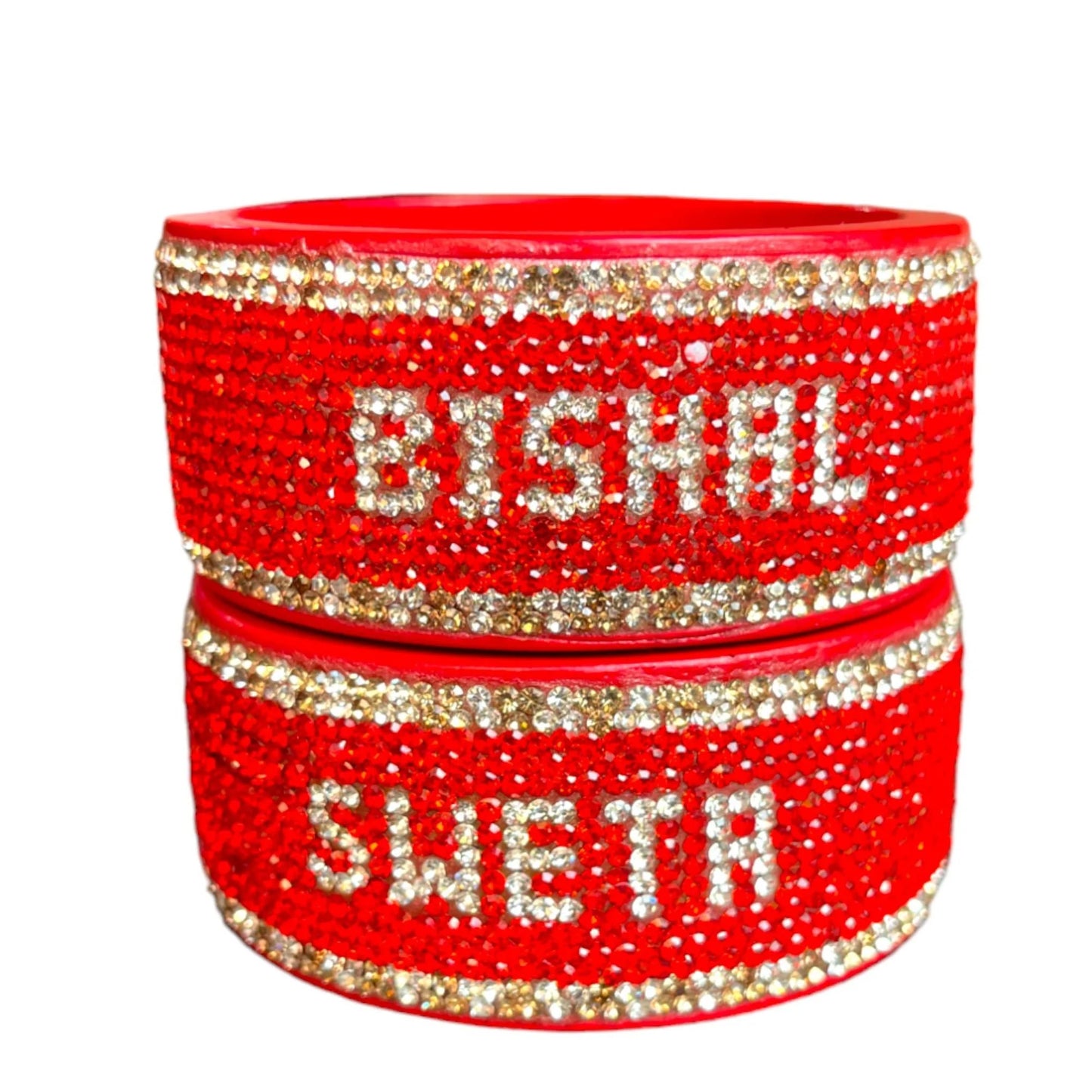 LuxuryGlow Personalized Bangles Lac Naam Kada Set – Custom Couple Name Bangles | Handmade Wedding Gift by LuxuryGlow