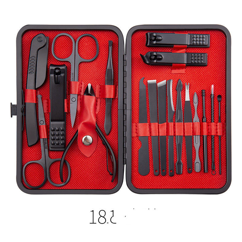 LuxuryGlow Professional Stainless Steel Manicure & Pedicure Set with Leather Case