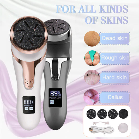 LuxuryGlow LCD Electric Foot Scrubber with Vacuum – Callus Remover & Pedicure Tool