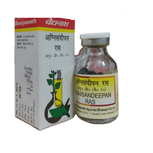 Baidyanath Agnisandeepan Ras – Ayurvedic Digestive Support for Bloating & Acidity (80 Tablets)