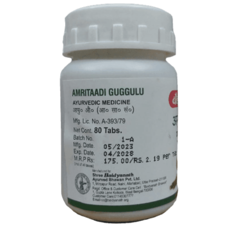 Baidyanath Amritadi Guggulu Tablets (80) – Ayurvedic Relief for Gout, Arthritis & Joint Inflammation