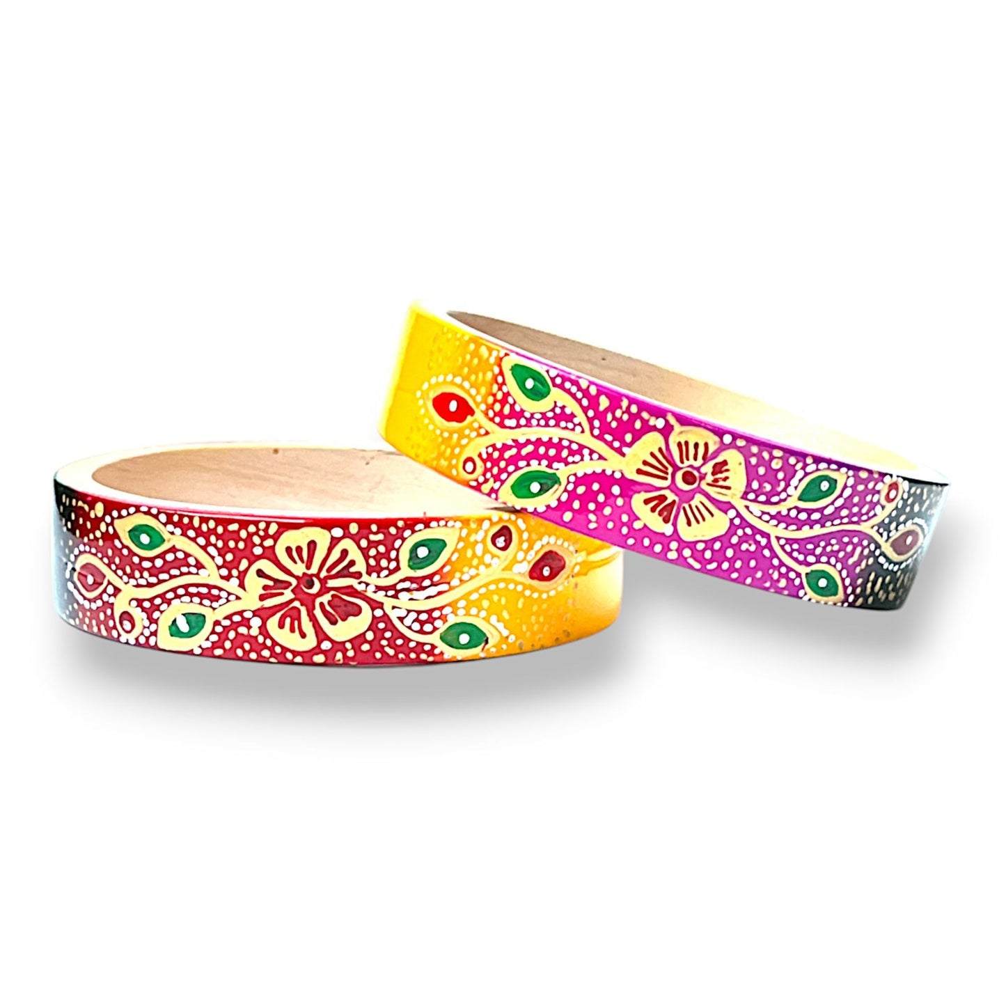 LuxuryGlow Lac Bangles Flora Fantasia Lac Bangles – Handcrafted Floral Elegance in Vibrant Colors