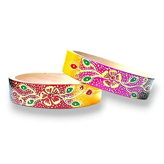 LuxuryGlow Lac Bangles Flora Fantasia Lac Bangles – Handcrafted Floral Elegance in Vibrant Colors
