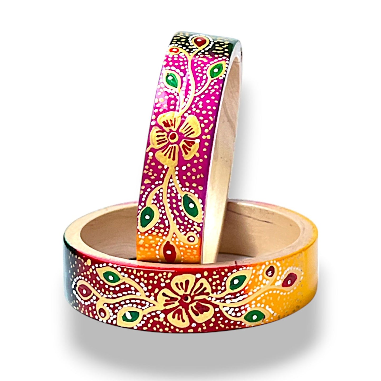 LuxuryGlow Lac Bangles Flora Fantasia Lac Bangles – Handcrafted Floral Elegance in Vibrant Colors