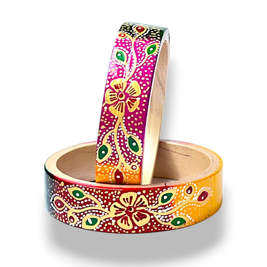 LuxuryGlow Lac Bangles Flora Fantasia Lac Bangles – Handcrafted Floral Elegance in Vibrant Colors