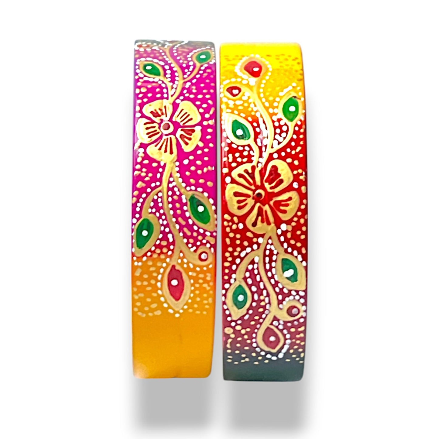 LuxuryGlow Lac Bangles Flora Fantasia Lac Bangles – Handcrafted Floral Elegance in Vibrant Colors