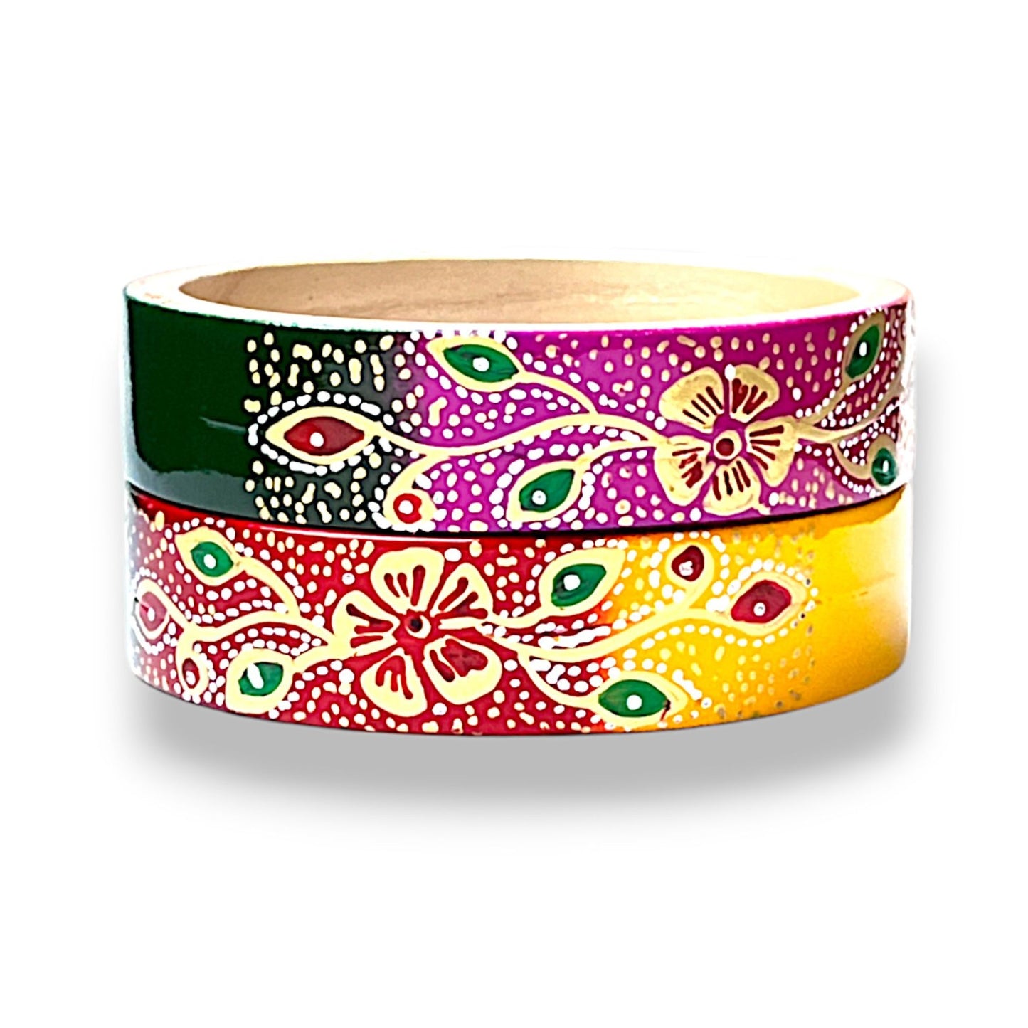 LuxuryGlow Lac Bangles Flora Fantasia Lac Bangles – Handcrafted Floral Elegance in Vibrant Colors