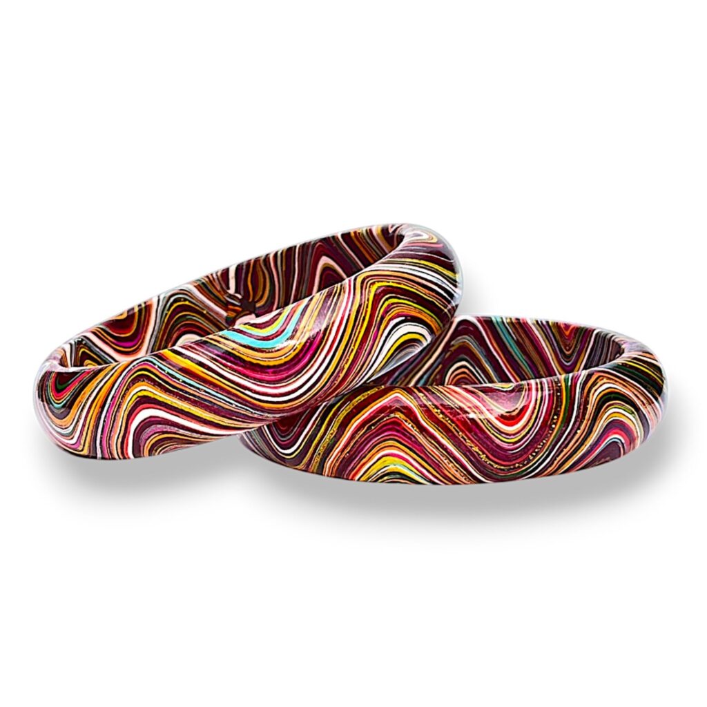 LuxuryGlow Lac Bangles  SparkleWave Luxe – Handcrafted with Vibrant Colors & 18K Gold Sparkle |