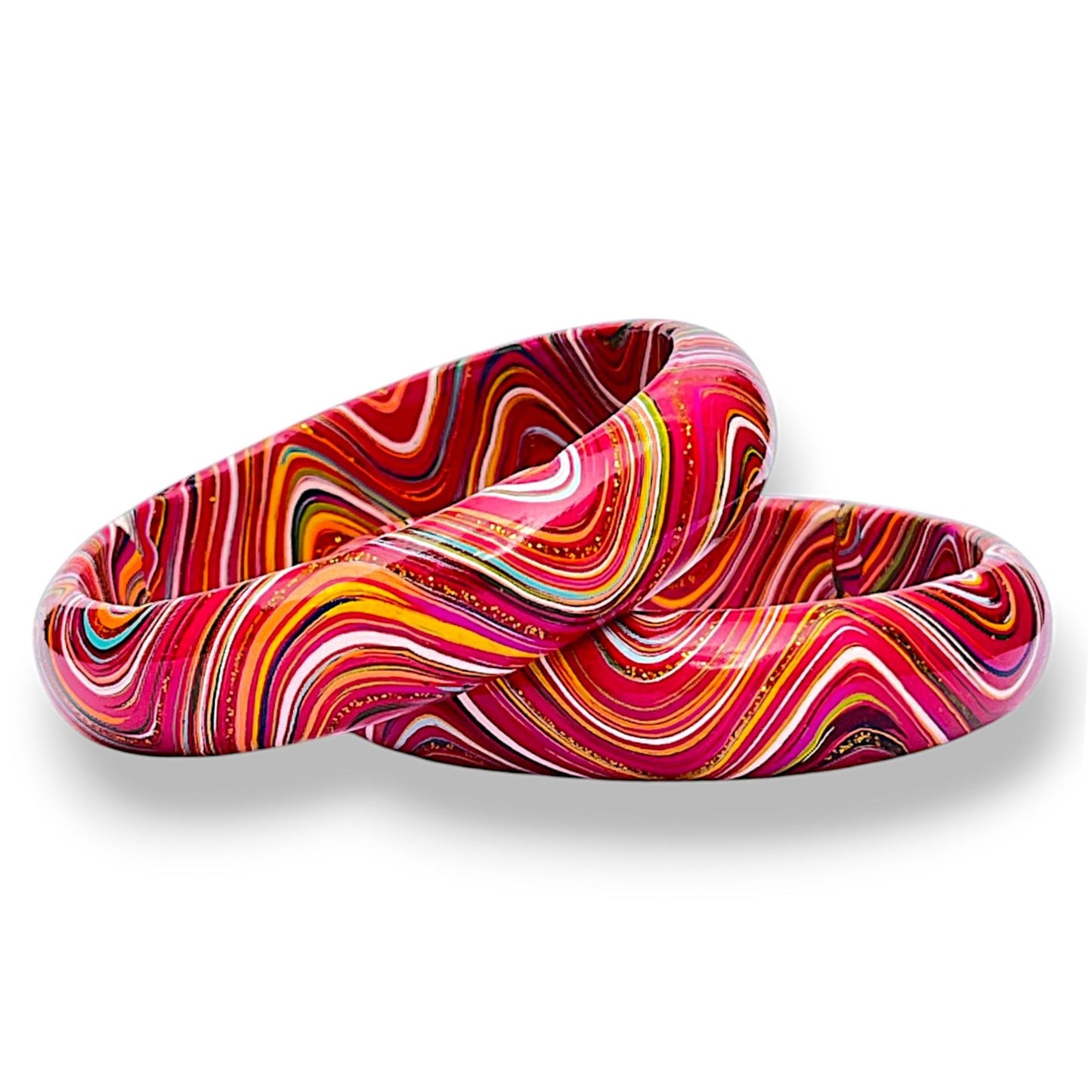 LuxuryGlow Lac Bangles  SparkleWave Luxe – Handcrafted with Vibrant Colors & 18K Gold Sparkle |