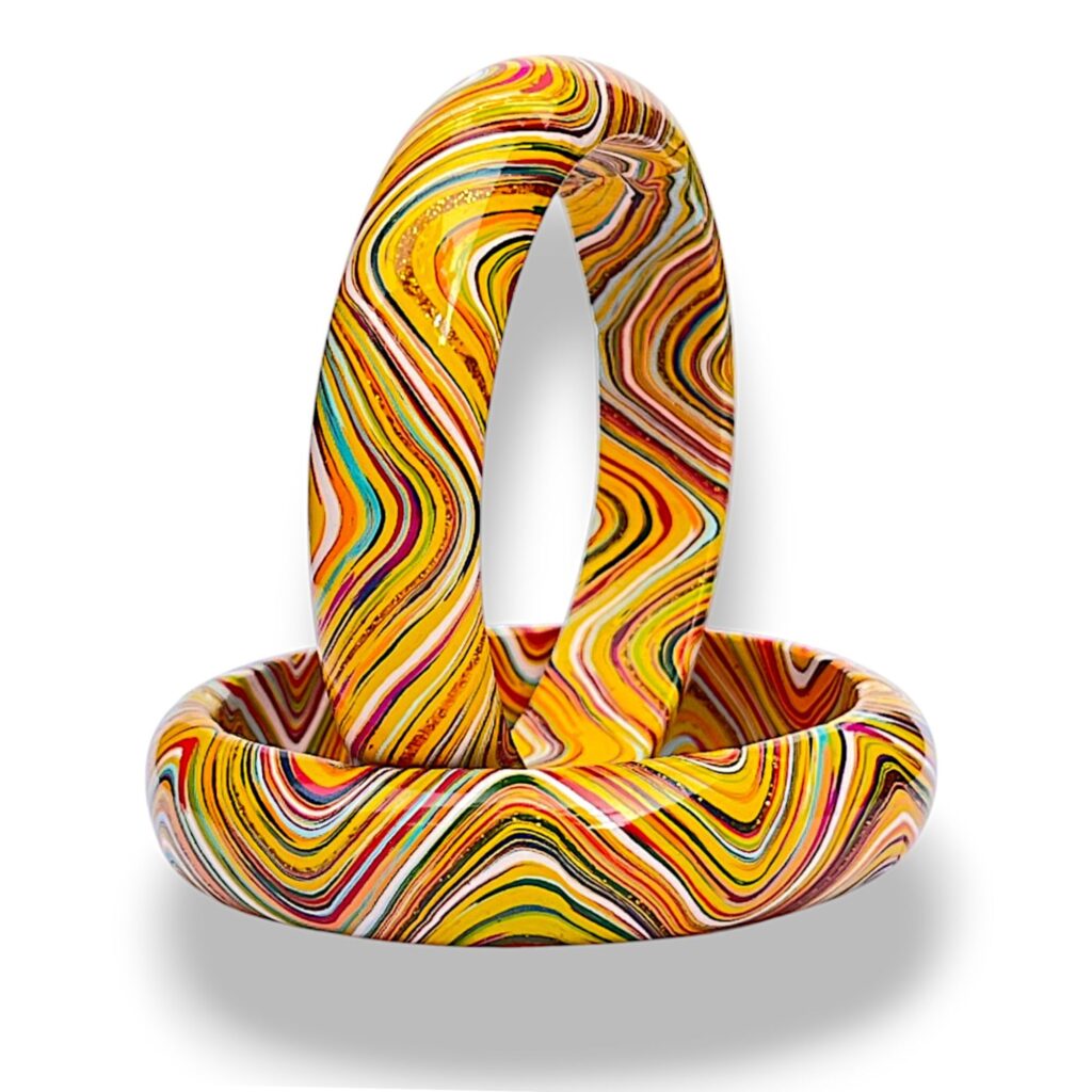 LuxuryGlow Lac Bangles  SparkleWave Luxe – Handcrafted with Vibrant Colors & 18K Gold Sparkle |