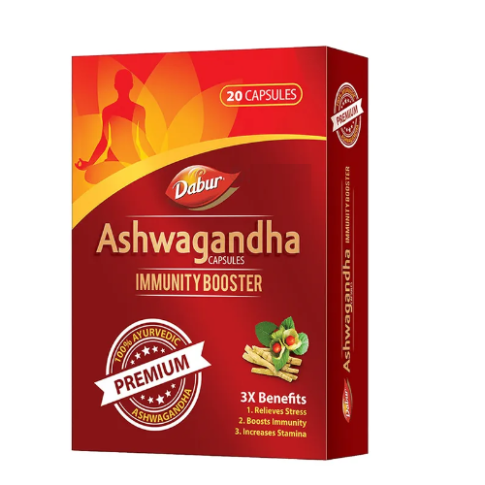 Dabur Ashwagandha Capsules (20 Capsules) – Immunity, Stress & Energy Support