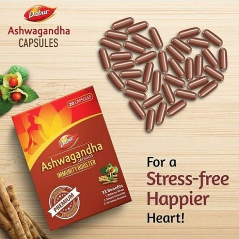 Dabur Ashwagandha Capsules (20 Capsules) – Immunity, Stress & Energy Support