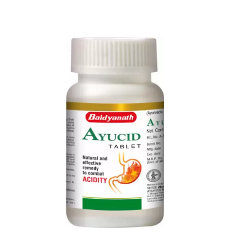 Baidyanath Ayucid Tablets (60) – Ayurvedic Antacid for Acidity, Gas & Indigestion Relief