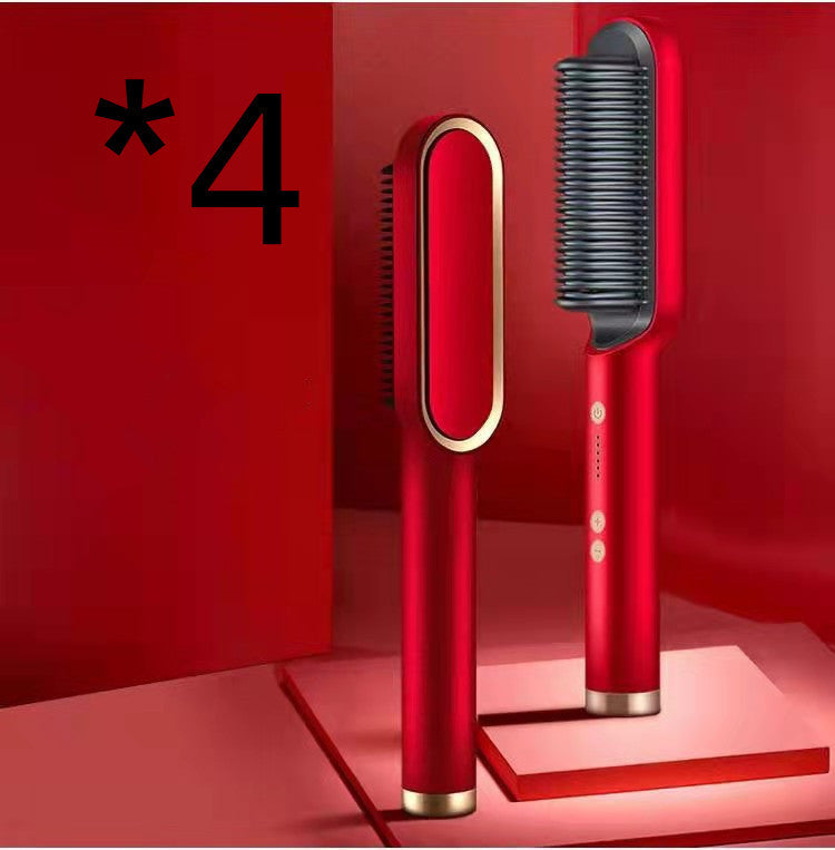 LuxuryGlow 2-in-1 Hair Straightener & Hot Comb – Negative Ion Curling Brush