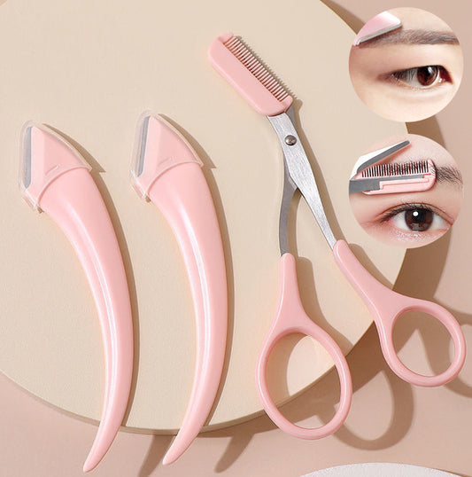 Navaja curva LuxuryGlow para recortar cejas con peine: herramienta de precisión para dar forma a las cejas