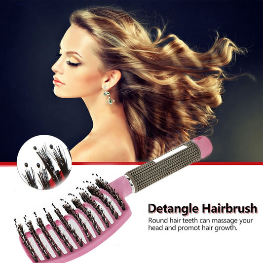 LuxuryGlow Anti-Klit Detangler Hair Brush – Scalp Massage & Bristle Comb for Women