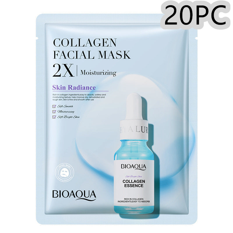 BIOAOUA Collagen & Hyaluronic Acid Face Mask – Hydrating & Firming Sheet Mask
